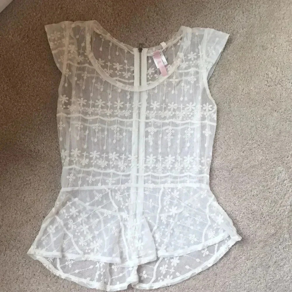 Sheer peplum top  